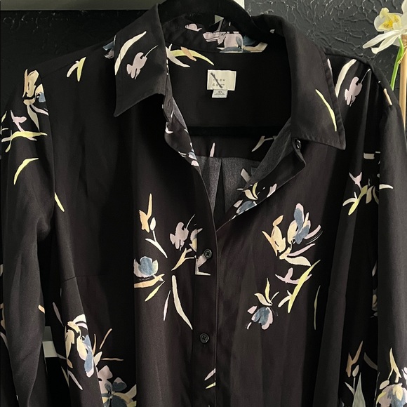 Black Floral Long Sleeve Target dresses. 1X & XL - Picture 2 of 8